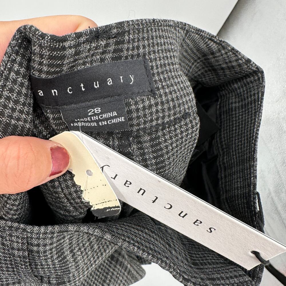 SANCTUARY NWT Evereve Chcarcoal Plaid Soho Trouser Pant // 28 - Picture 11 of 11